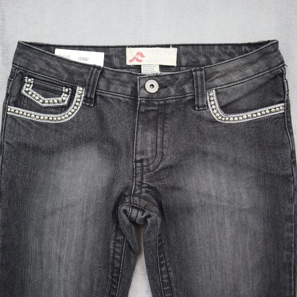 Farlow Jeans Pants Womens 9 Black Denim Flat Front Bootcut Pockets Jeans - Picture 9 of 16